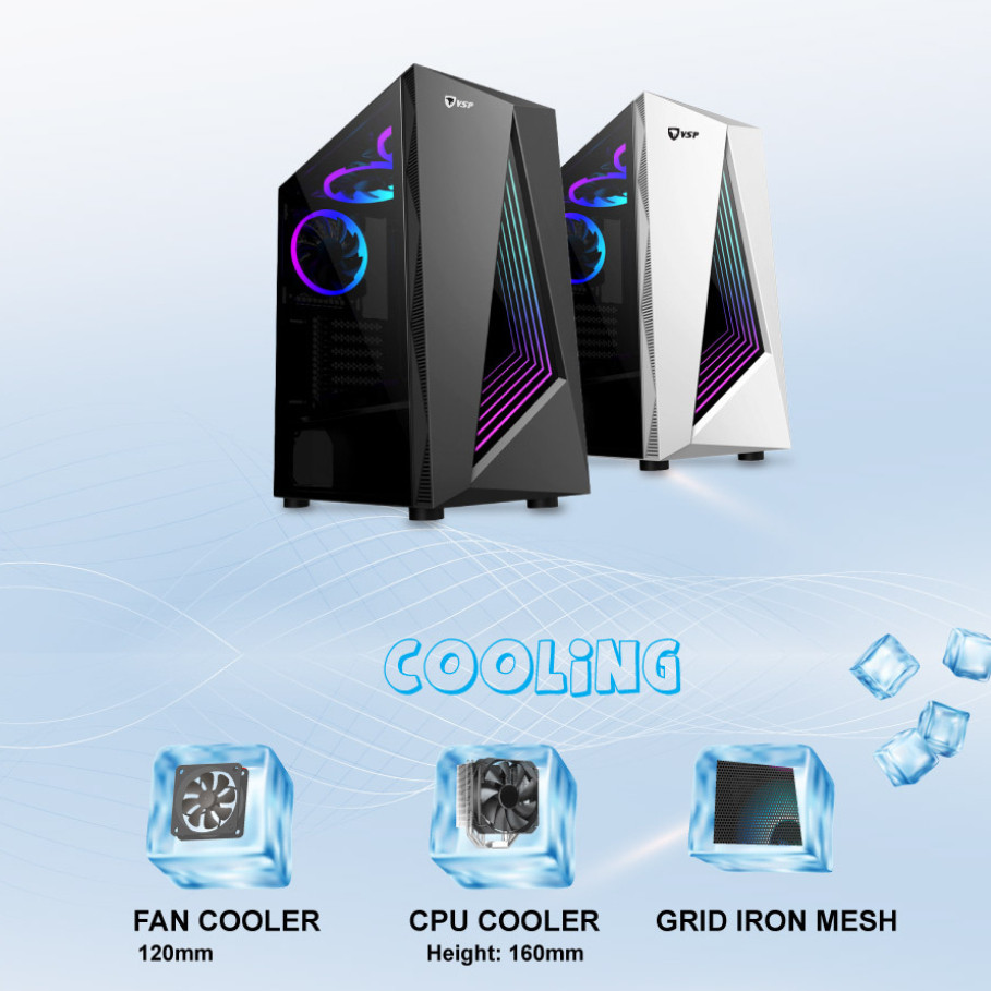 (ATX) Vỏ Case Máy Tính VSP Gaming KA33 - (ATX) LED RGB