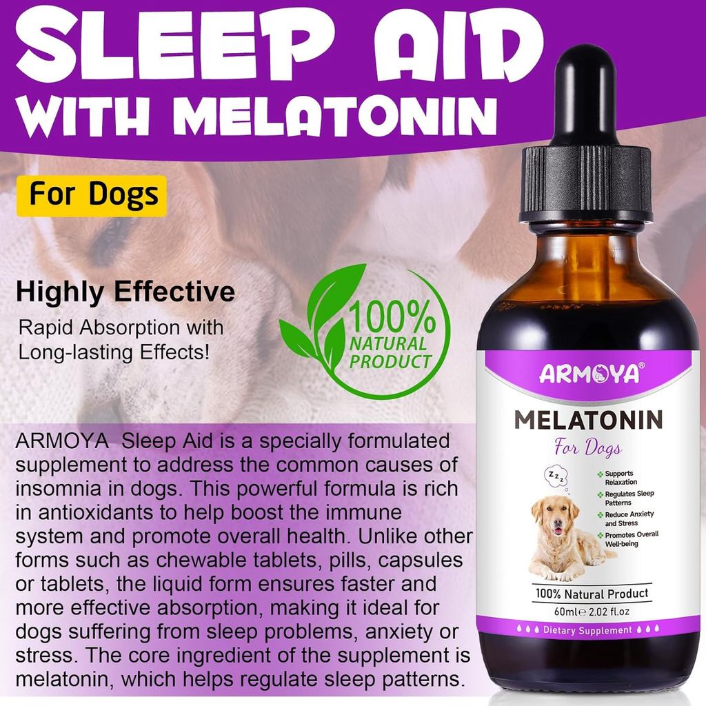 Chó Melatonin - Melatonin Cho Chó - Chó Melatonin Cho Chó Nhỏ - Mèo Melatonin - Lo Âu & Giảm Căng Th