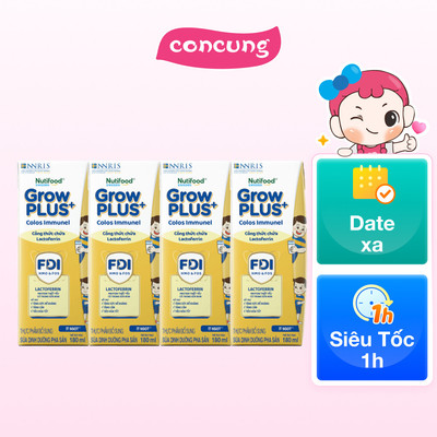 Thùng Sữa GrowPLUS+ Colos Immunel 180ml, 12 lốc (1 thùng 12 lốc hoặc 2 thùng 6 lốc)