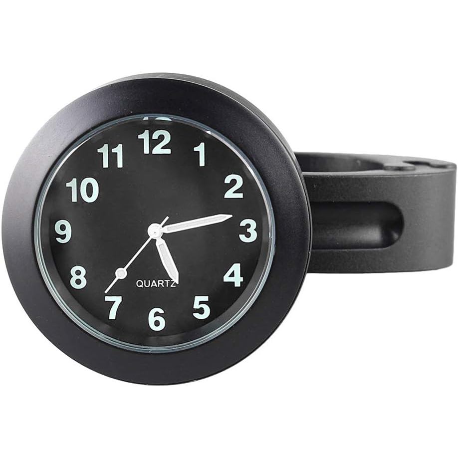 Mallofusa Nhôm Đa Năng Chống Thấm Nước Tay Lái Xe Máy Gắn Đồng Hồ Xe Đạp Cho 7 / 8 "Hoặc 1" Tay Cầm Mặt Số Đen Đồng Hồ Tương Thích Cho Yamaha Kawasaki Honda Suzuki Street