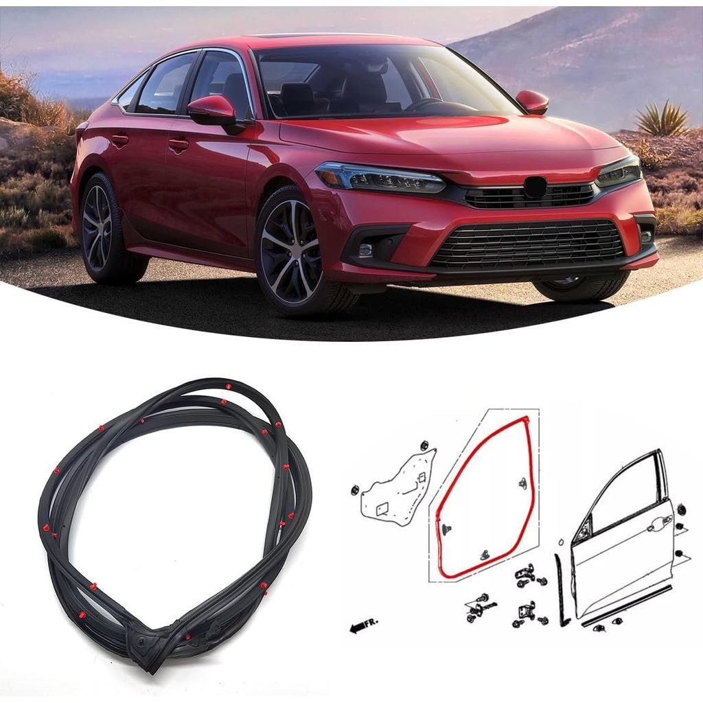 Bộ dải thời tiết cửa trước bên trái Tương thích với Honda Civic FC Sedan 2016-2021 72350-TEA-T01