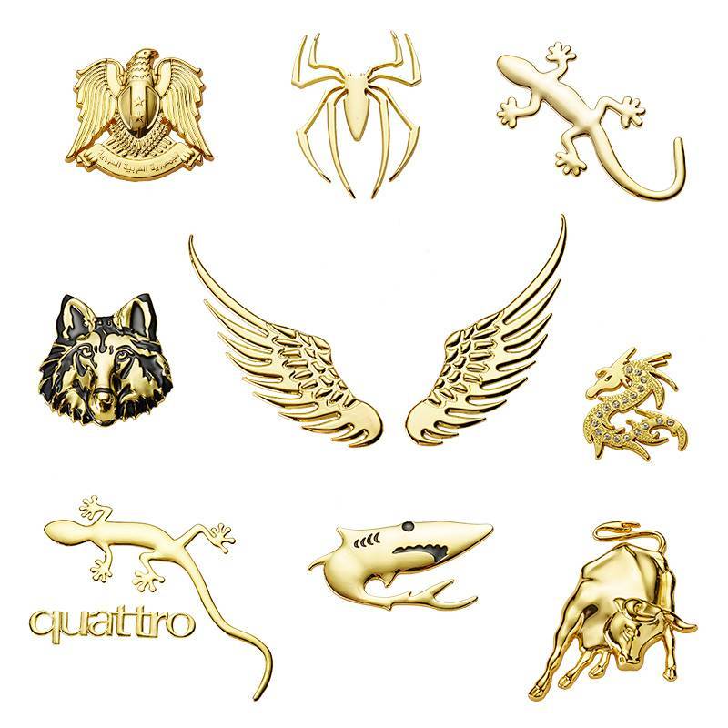 Pure Metal Thickened Gecko Car Sticker 3D Three-Dimensional Trunk Tail Tag Personality Stickers Scra