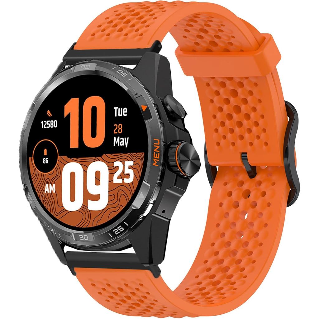 Tương thích với băng tần TicWatch Atlas, băng tần silicon 20mm, 22mm, 24mm có khóa kim loại Tương th