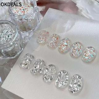 OKDEALS Nail Art Sequins, Sequins Nail Art DIY Flash Nail Art, Glitter Blinking Light Chasing Powder