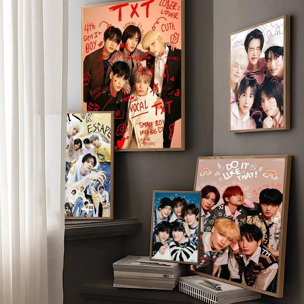 Poster Anime Kpop TXT Tomorrow X Together Sticker Chống Nước Trang Trí Tường Phù Hợp Nhà Cafe Quán B
