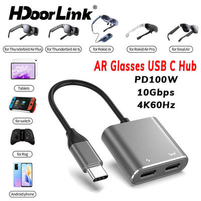 HdoorLink AR Kính USB C Hub 100W Sạc Nhanh Truyền Dữ Liệu Chuyển Đổi Docking Hub USB C Sang AR Kính Adapter