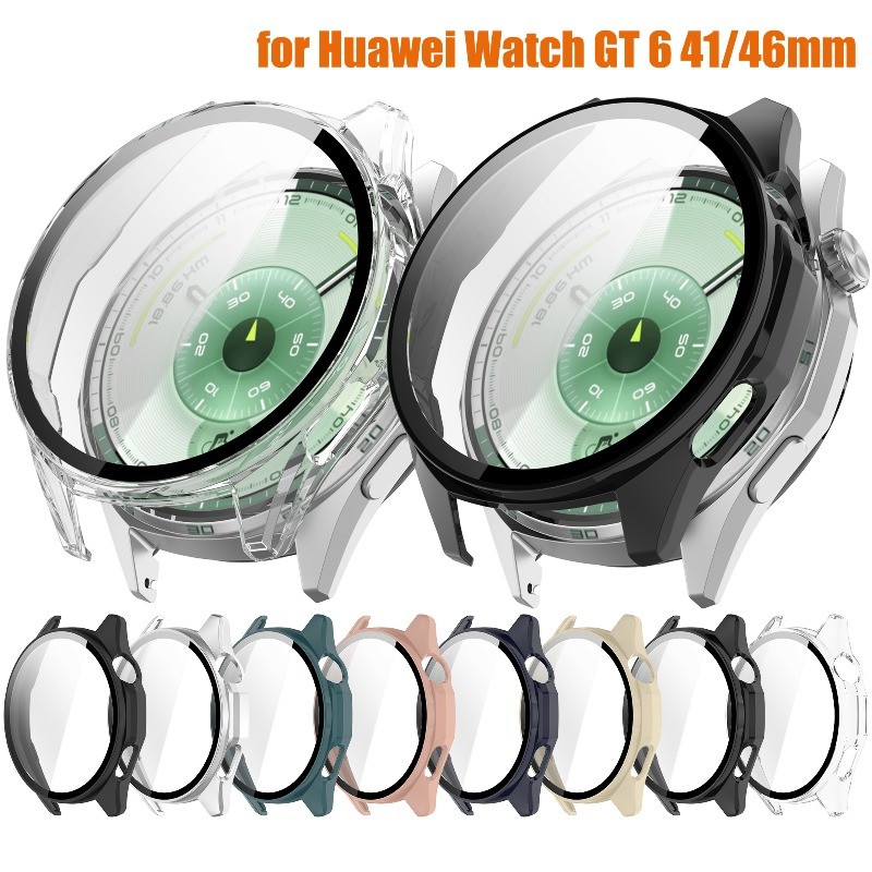 Kính Cường Lực + PC Dành Cho Huawei Watch GT 6 46mm GT6 41mm Khung Bảo Vệ Màn Hình Ốp Lưng Cho Huawe