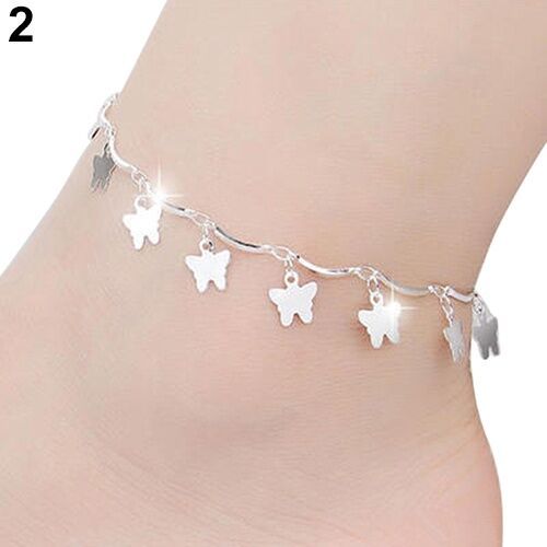Dressy Code Đồng Hồ Ankle Bracelet Mạ Bạc, Bướm và Ngôi Sao Chuông - Quyến Rũ dành cho Nữ