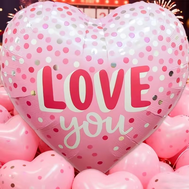 63inches Trái Tim Quá Khổ Nhôm Phim Bóng Trang Trí Lễ Tình Nhân - Bong Bóng Tình Yêu Khổng Lồ Kỷ Niệ