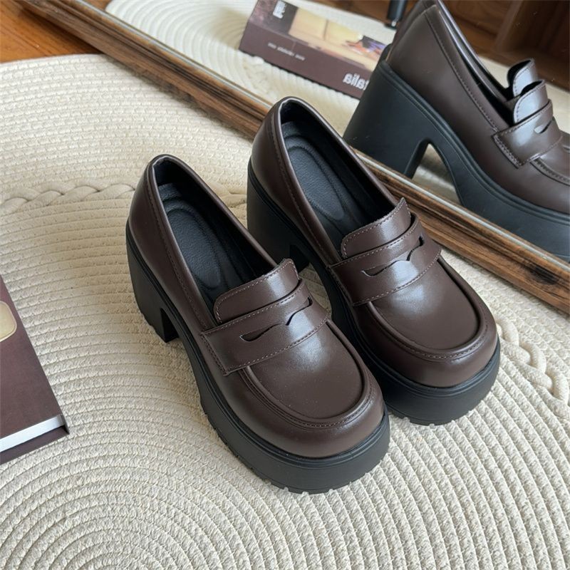 0 Siêu Cao Gót 0 Xuân Thu Phong Cách Mới Pháp Retro jk Giày Đế Dày Dày Gót Giày Nữ