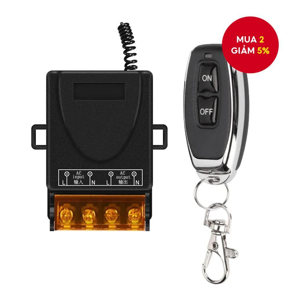 Bộ phát sóng RF 433Mhz AC 110V 220V, rơ le 30A 1 kênh, bộ điều khiển nhận và công tắc điều khiển từ 