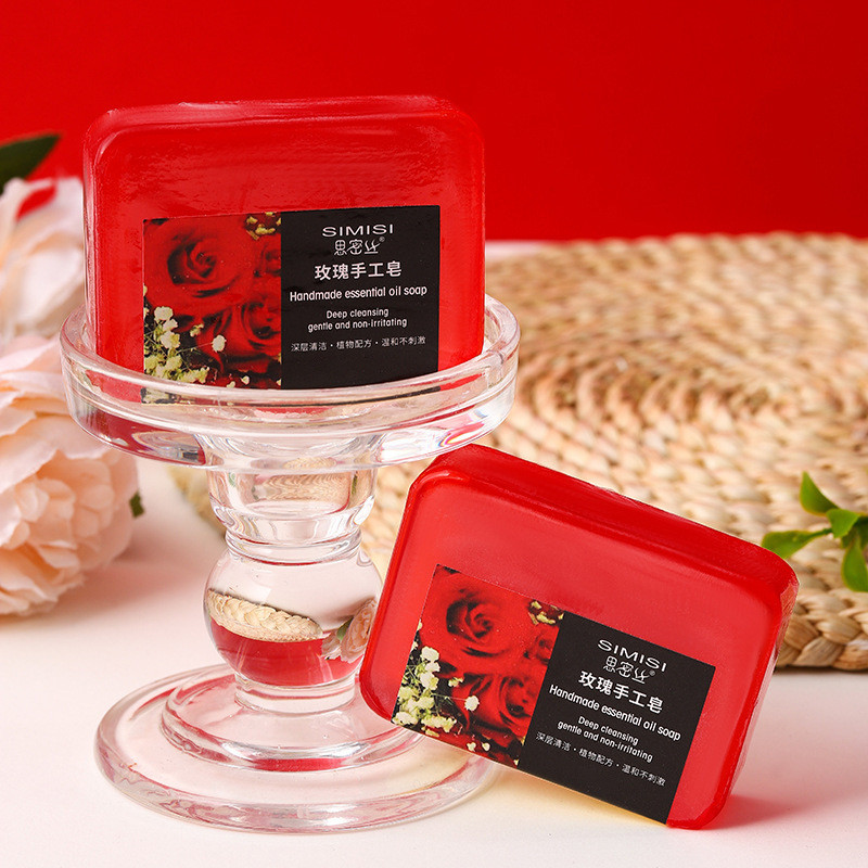 Premium In-Stock#[Smile Silk]  Rose Essential Oil Soap Labeling Flower Soap  Handmade Soap Making  C