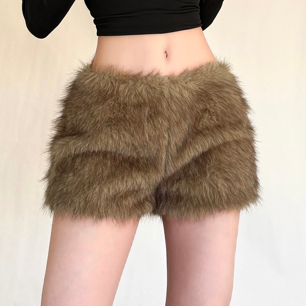 Kliou Quần Ngắn Villus Cao Cấp, Thiết KếVintage Thu Đông