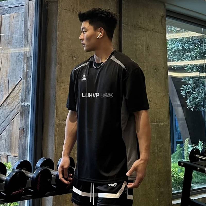 Stitching American Sports Basketball Basketball Clothes Quick-Drying T-shirt Running Training Wear M