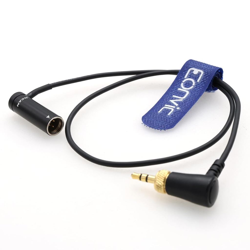 Eonvic Góc Phải 3.5 Mm Khóa Đến Cấu Hình Thấp TA3M Mini 3 Pin XLR Nam Cáp Âm Thanh Cho Sennheiser-EK