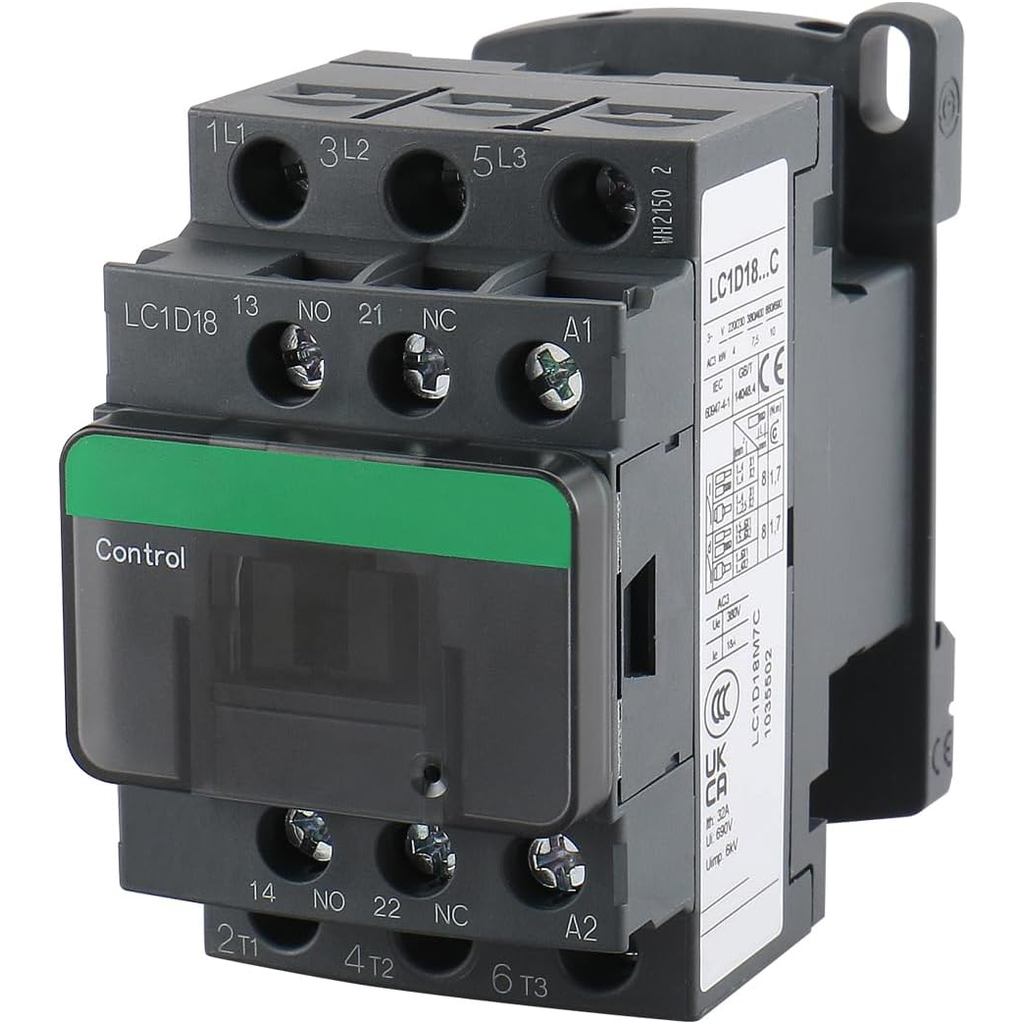 Baomain Điều Khiển Động Cơ AC Contactor 3 Pha 1 NO 1 NC AC220V 50 / 60Hz Cuộn Dây 32 Amp LC1D18