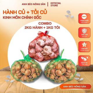 COMBO 2kg Hành Củ + 1Kg Tỏi Củ Kinh Môn - Thơm - Nồng - Đậm Vị