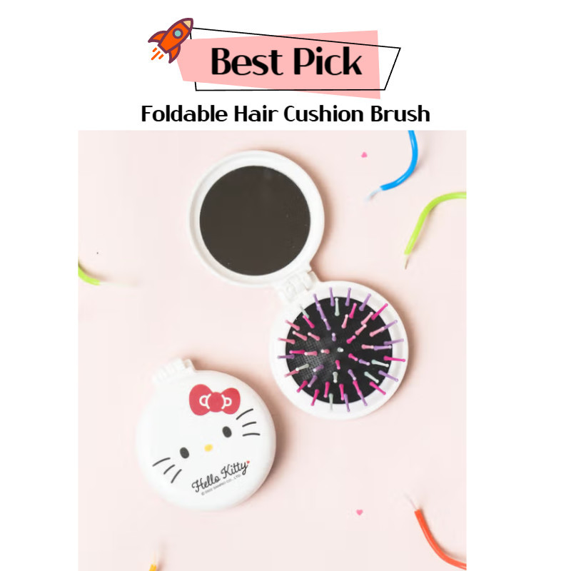 Hello Kitty Foldable Hair Cushion Brush | Korea Daiso