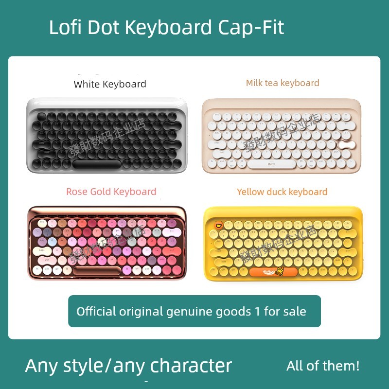 LOFREE LOFREE Dot Bàn Phím Bluetooth Keycap Chính Hãng Bổ Sung Vịt Vàng Nhỏ Hoa Hồng Trà Sữa Shin-Ch