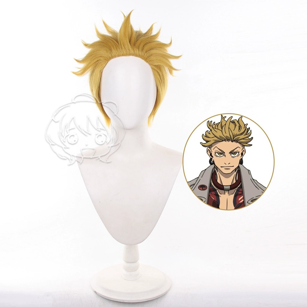 Tóc Giả Ngắn Màu Vàng Cho GACHIAKUTA Enjin Cho Anime Cosplay Tóc Giả