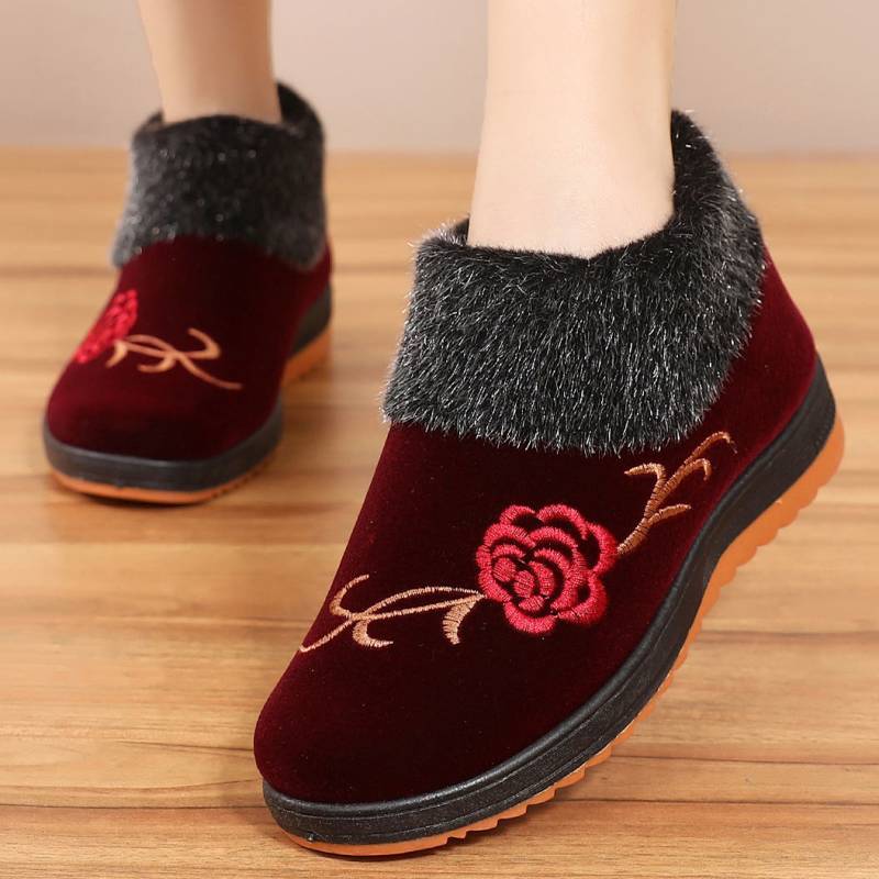 Elderly Women's Cotton Boots Cloth Shoes Women's Shoes Winter Elderly Women's Cotton Shoes Velvet Th