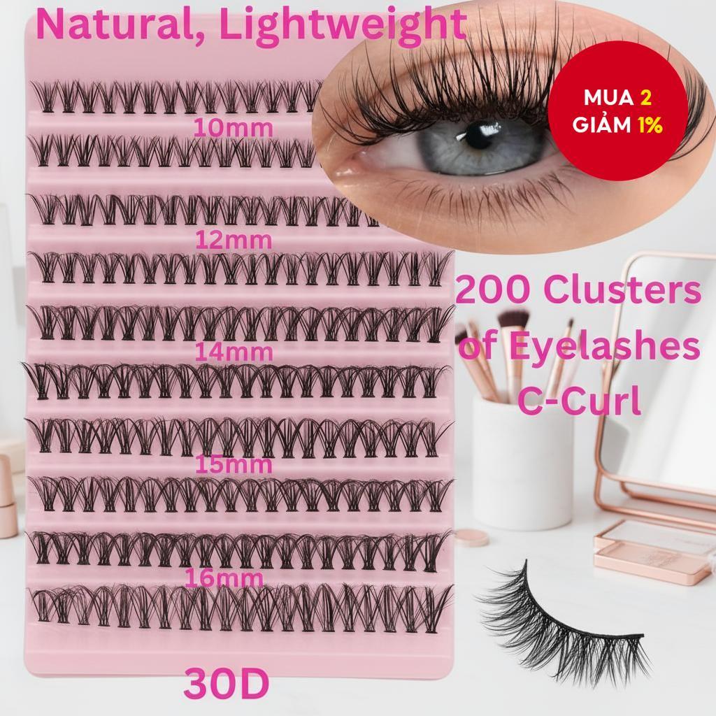 200 Miếng Nối Mi Đơn Cụm DIY