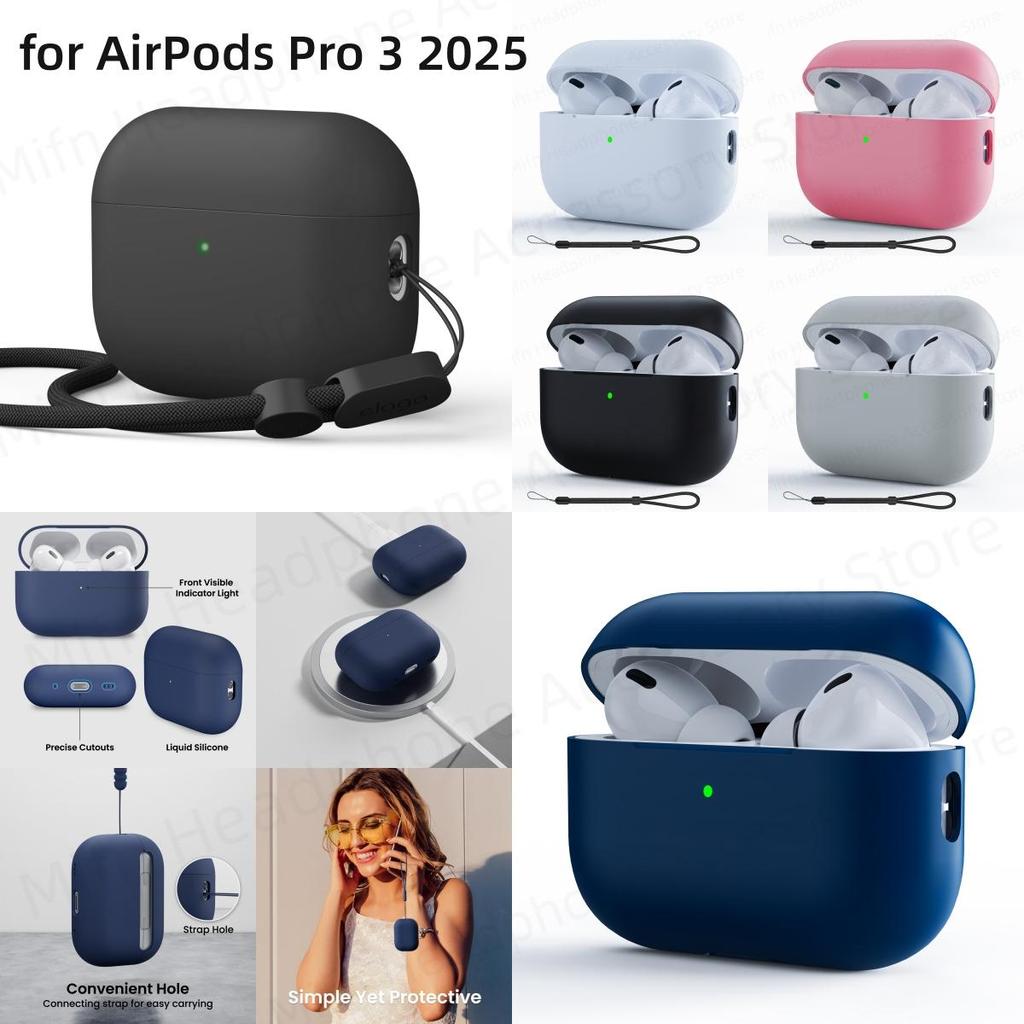 Ốp Lưng Dây Cho AirPods Pro 3 Pro3 2025 Vỏ Silicon Siêu Mỏng Da Tai Nghe Không Dây Funda Cho Air Pod