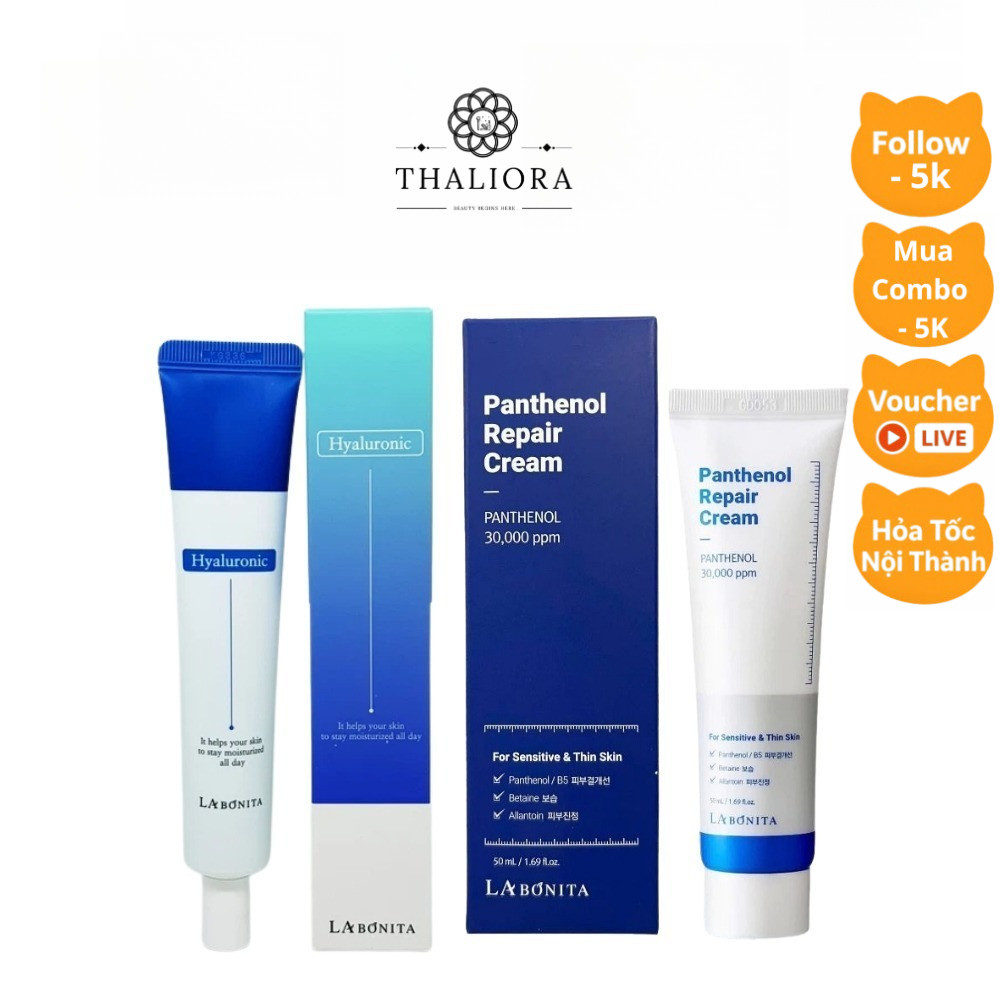 Kem dưỡng ẩm LABONITA B5 PANTHENOL, HYALURONIC ACID HA cream phục hồi cấp ẩm da