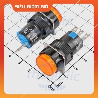 [2 Cái]- LA16-11 Nút Nhấn Nhả 16mm 3 Chân Màu Vàng SmartFix Linh Kiện