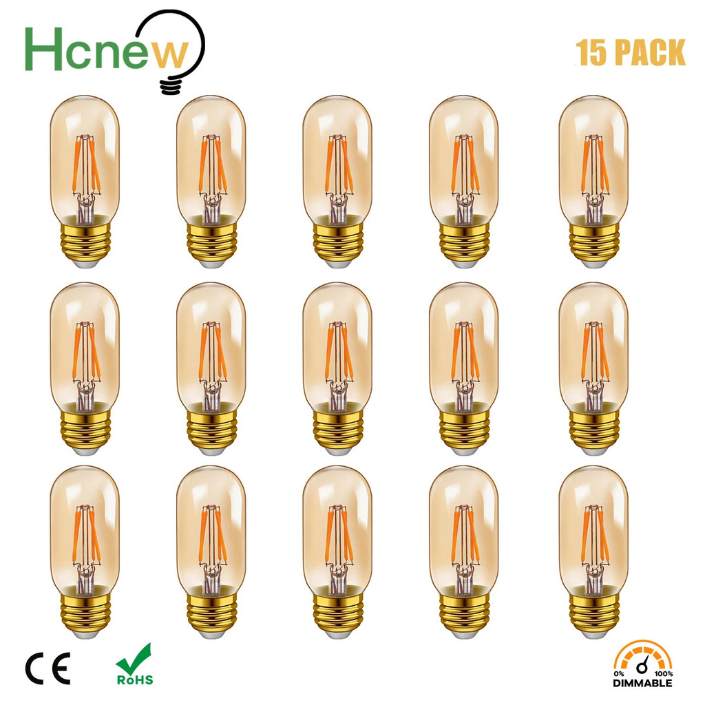 Bóng đèn dây tóc LED Hcnew Edison T45 Tint Hình ống 4W Trắng ấm 2200K 2700K 40Watt Đèn LED bằng nhau