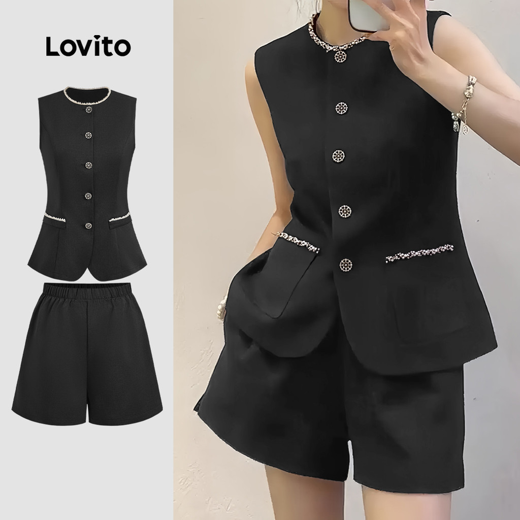 Lovito Áo hoặc đáy nút trơn thanh lịch dành cho nữ L133AD633