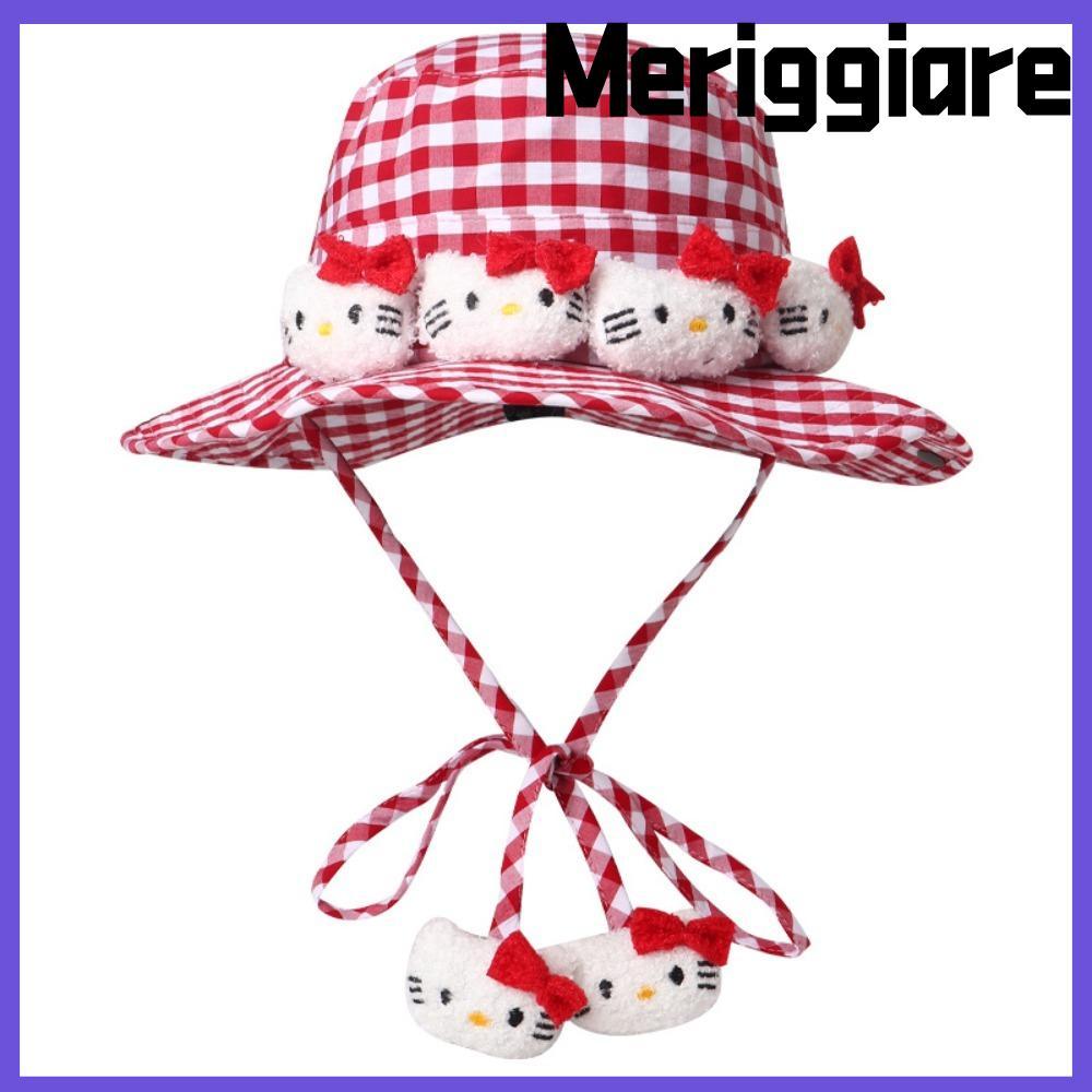 Mũ ngư dân Hello Kitty MERIGGIARE, Mũ chống nắng Hello Kitty thoáng khí, Mũ đi biển Sanrio chống tia