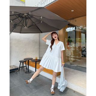   Đầm babydoll thủy thủ THE C.I.U đầm suông nữ tay ngắn xếp ly  - Tila Babydoll Dress 