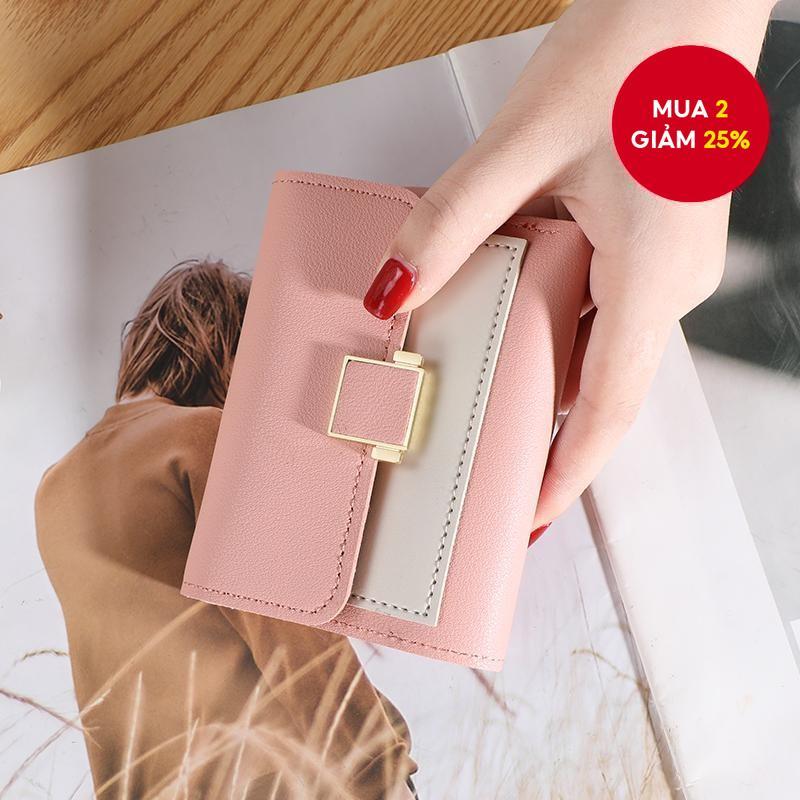 Ví Mini Nữ Màu Khối Phong Cách Hàn Quốc Dễ Thương Ví Đựng Thẻ Sinh Viên | BigBuy360 - bigbuy360.vn