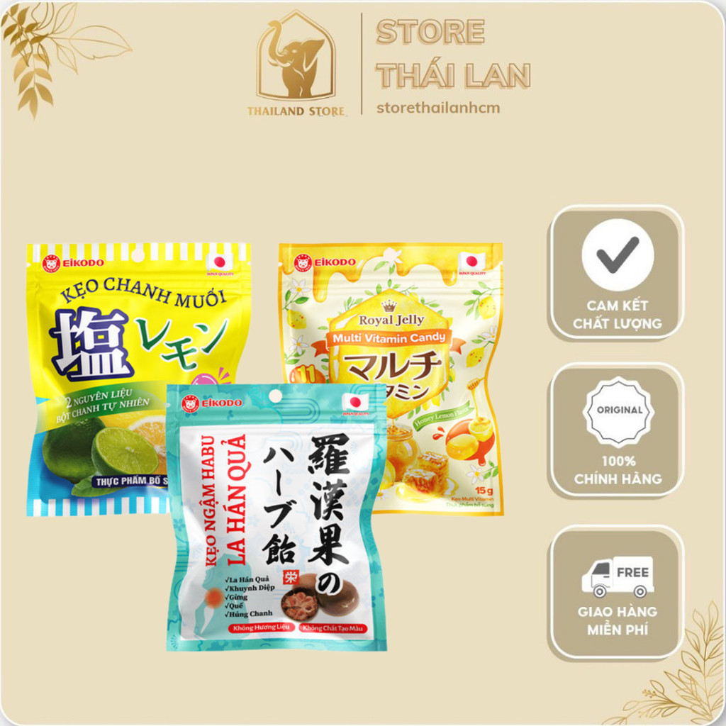 [Combo 5 Gói] Kẹo Ngậm Eikodo 80g – Kẹo Ngậm Đủ Vị, Hàng Chính Hãng Eikodo Việt Nam