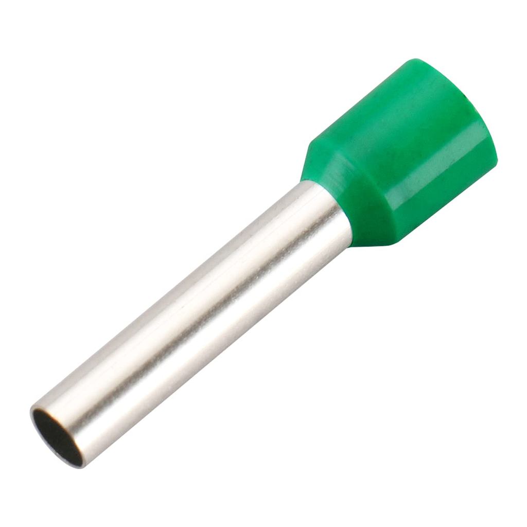 Baomain AWG 6 / 16mm2 Dây Đồng Uốn Kết Nối Cách Nhiệt Ferrule Pin Dây Cuối Nhà Ga Xanh E16-18 Gói 50