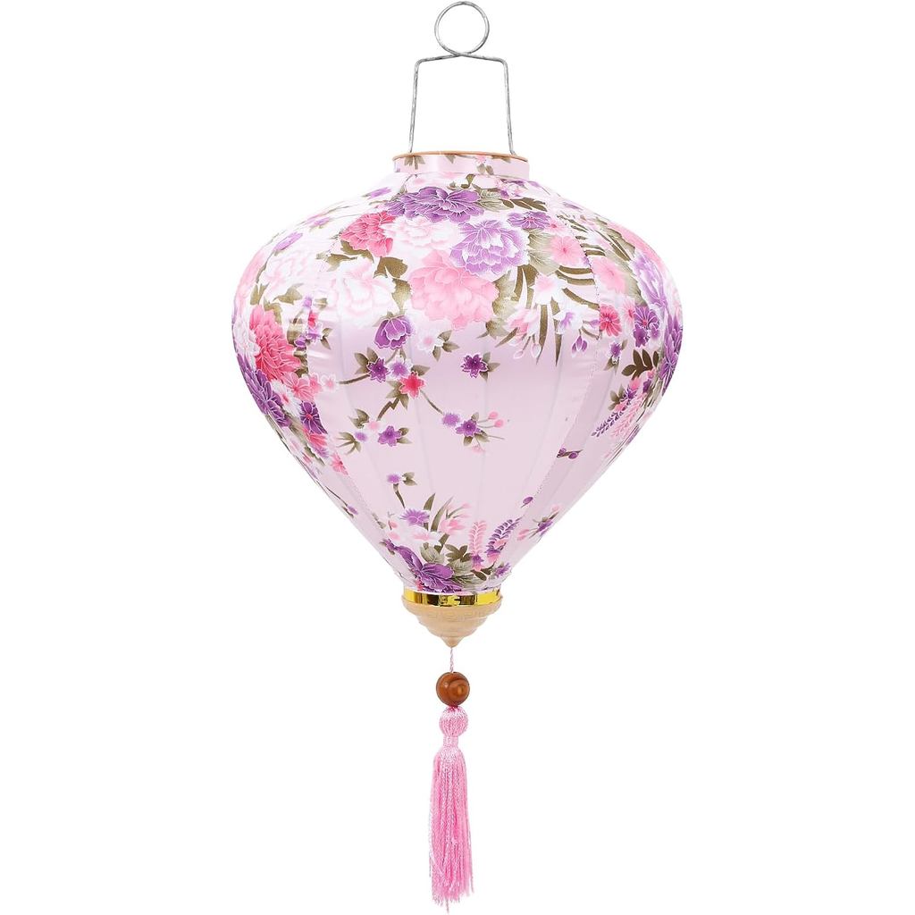 LUOZZY Phong Cách Trung Hoa Treo Đèn Lồng Lụa Việt Nam Hoa Văn Nhật Bản Trung Quốc Treo Đèn Lồng Vải