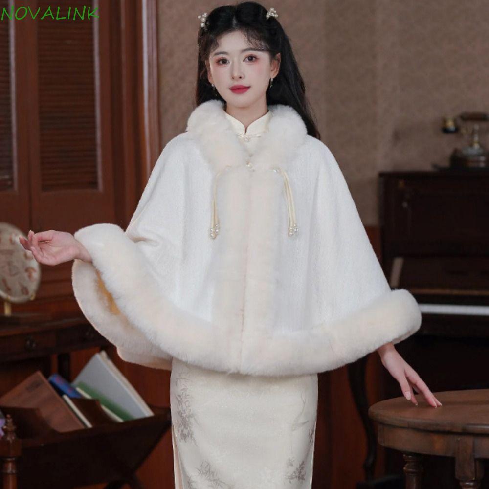 Áo choàng dệt kim nữ NOVALINK, phong cách Trung Quốc, dày và thanh lịch, phù hợp dạ hội
