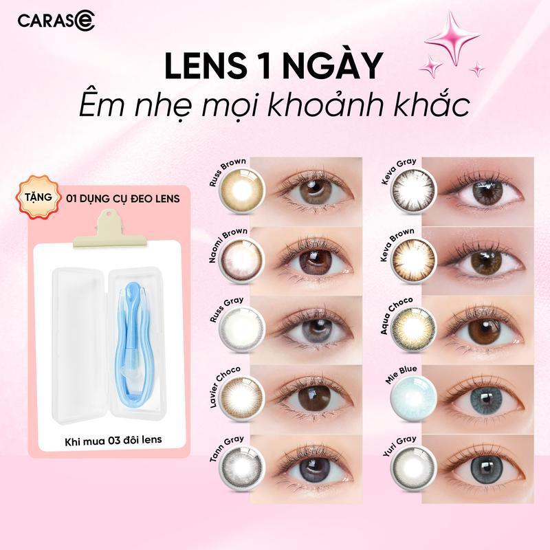 [CARASE] Lens Cận 1 chiếc 1 Ngày Nhiều Màu CARASE, Lens Cận Cực Hot Trend