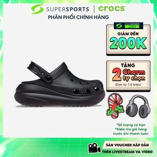  Giày Clog Unisex Crocs Classic Crush - Đen - 207521-001 ADS02 LS100 