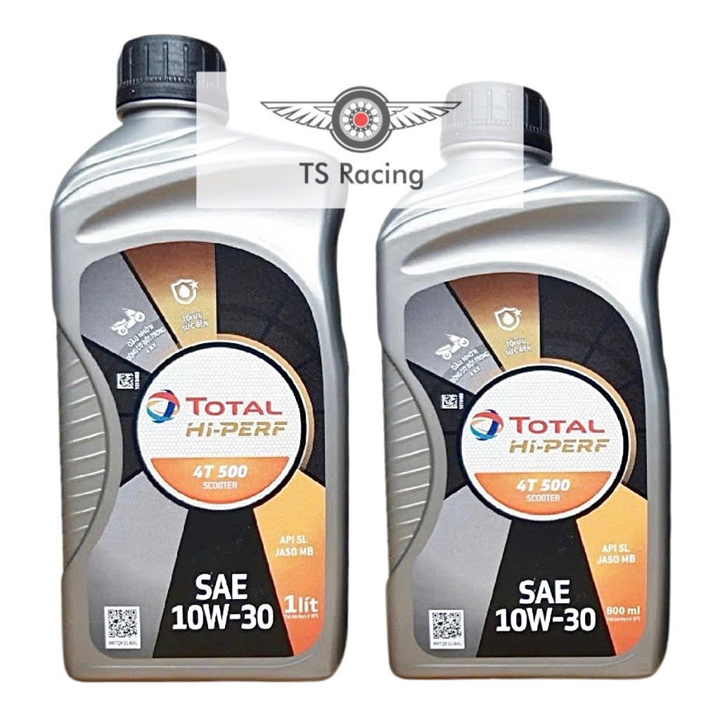 Nhớt total hi perf 4t 500 sc 10w30 0.8L 1L - xe tay ga