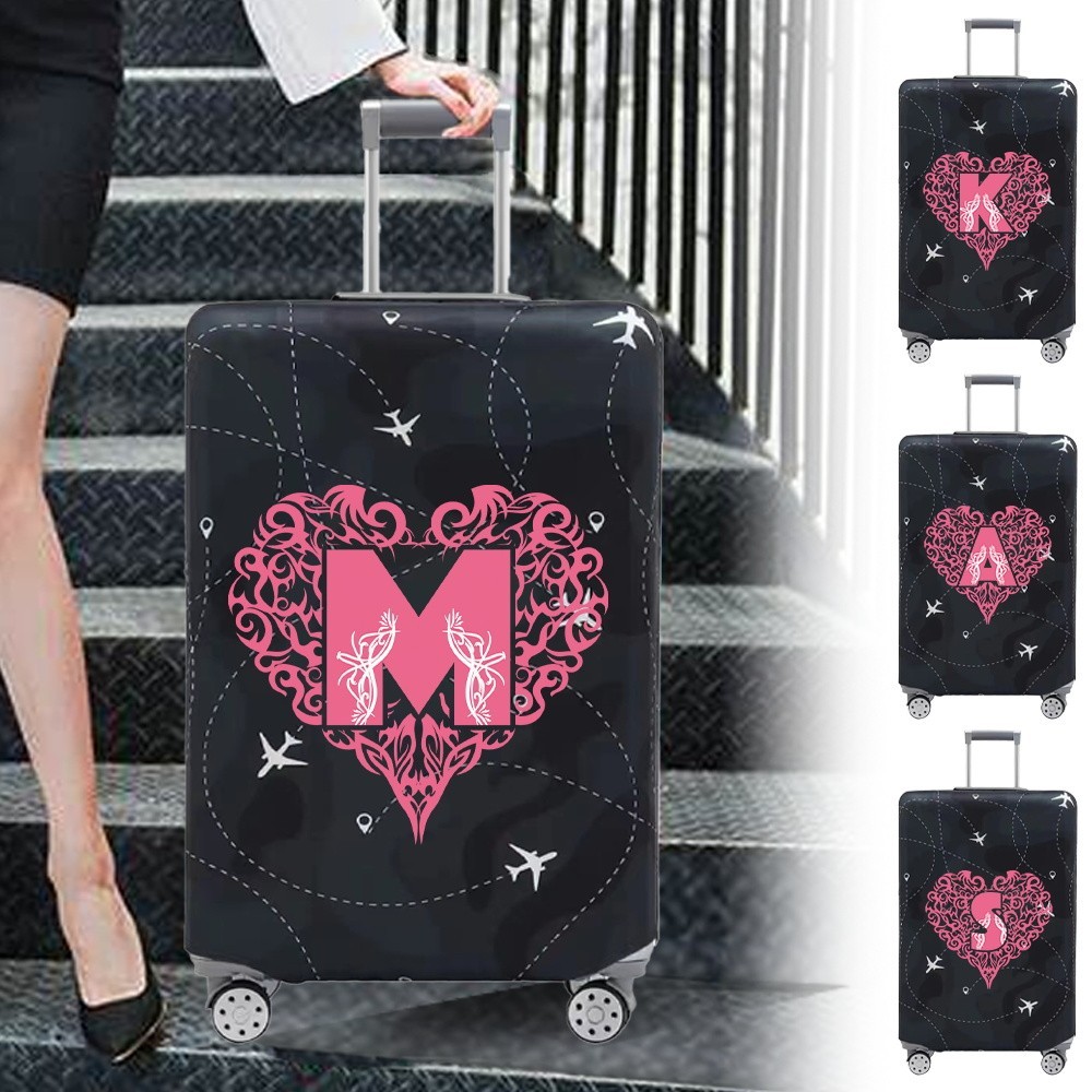 Luggage  Cover Wear Resistant Elastic Fabric Love Letter Series Dust Cover Durable Travel Case Cover