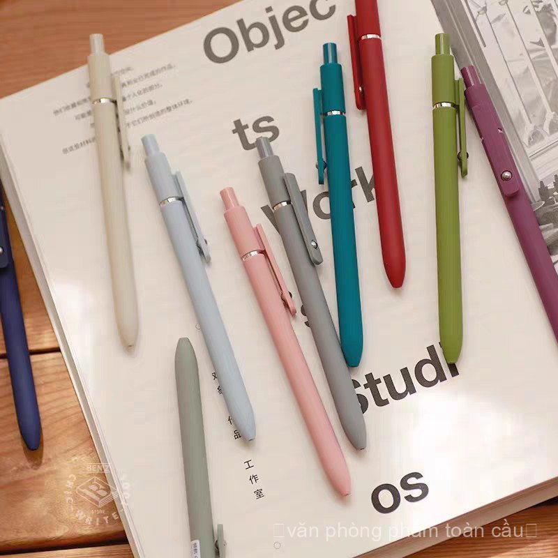 Zanshi Pilot Morandi Low Center of Gravity Press Gel Pen Màu Retro 0.5mm Đen Bút Máy Sinh Viên Bàn C