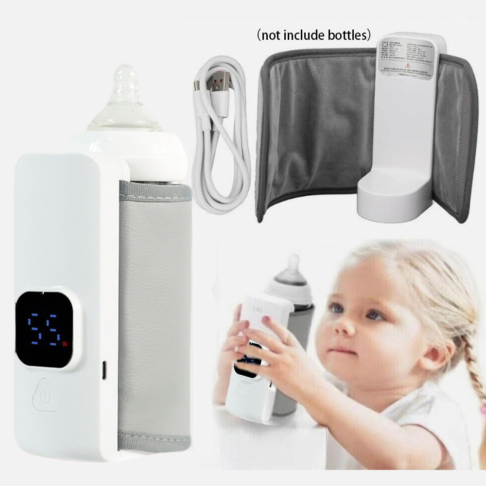 Baby Portable Milk Warmer Bottle Milk LED Display Functions Baby Bottle Warmer with 5-Level Temperat