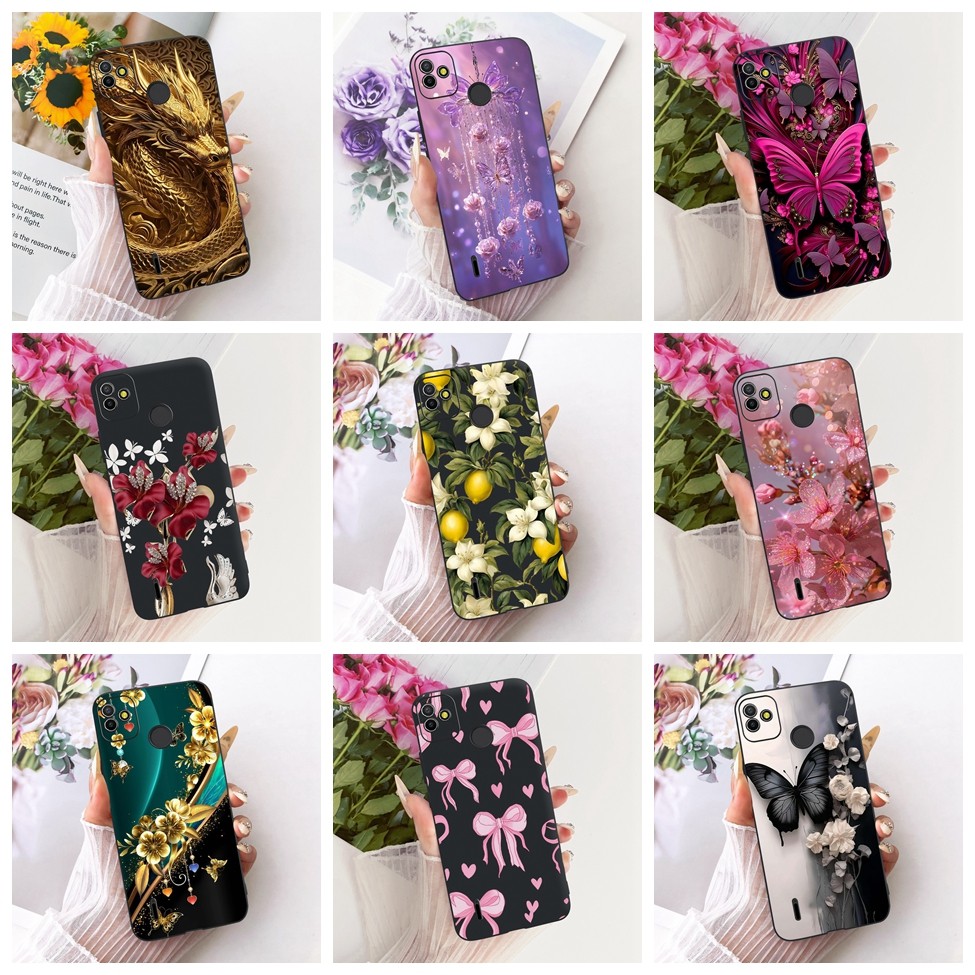 Ốp Lưng Tecno Pop 5 Mèo Dễ Thương Thời Trang Bướm Sơn Thoáng Mát Vỏ Tecno BD2 BD2p BD3 BD1 BD2d