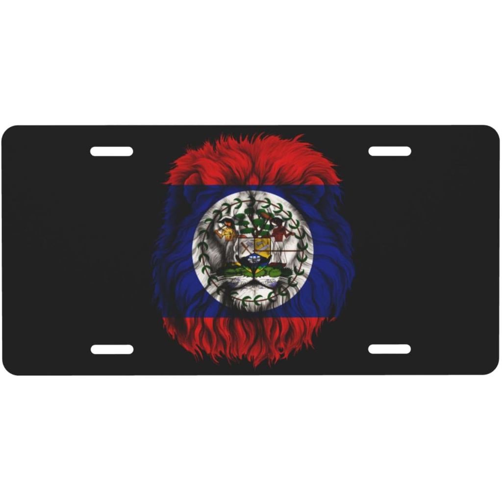 Belize Belize Belizean Cờ Sư Tử Biển Số Dành Cho Nam Nữ Cá Tính Trang Trí Xe Phía Trước Ốp điện thoạ