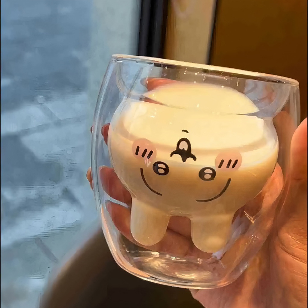 Ushaqi Thỏ Đảo Ngược Cốc Hai Lớp Hekou Thủ Công Cốc Cà Phê Nước Sữa Sinh Viên Hộ Gia Đình Trẻ Em Sử 