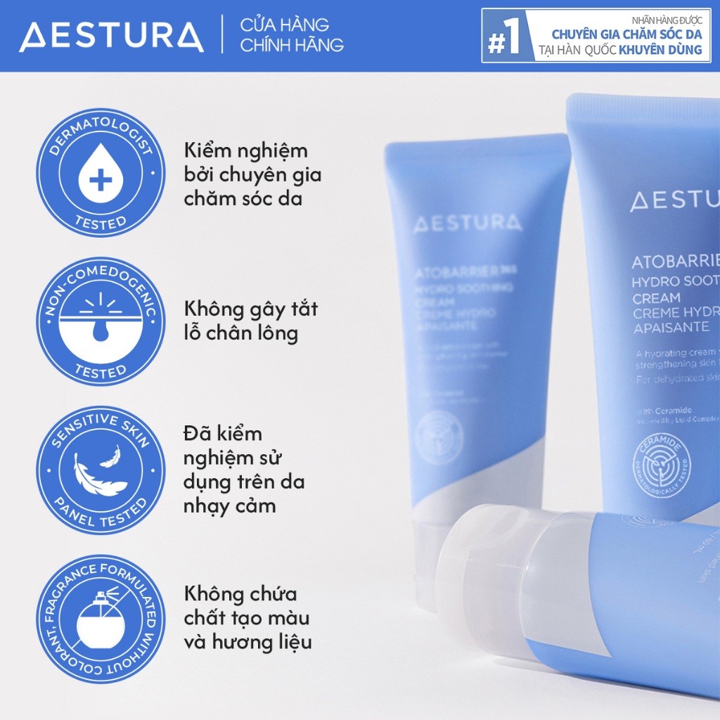 Kem dưỡng ẩm phục hồi dạng gel, làm dịu AESTURA ATOBARRIER365 Hydro Soothing Cream 60ML
