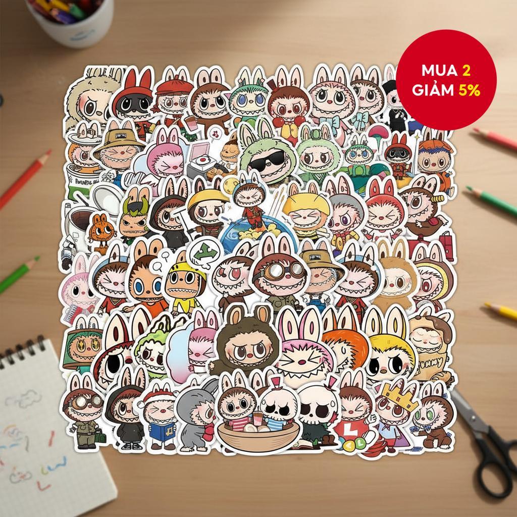 53 miếng dán hoạt hình Labubu, Series Riman Island King Graffiti cho vali, thiết bị di động, laptop,
