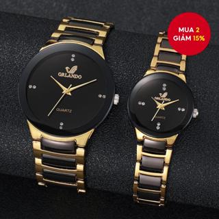 Bộ đồng hồ cặp đôi sang trọng 2 món - Đồng hồ đeo tay doanh nhân bằng thép không gỉ sành điệu dành cho nam và nữ